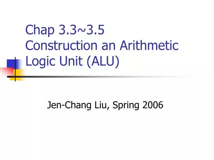 chap 3 3 3 5 construction an arithmetic logic unit alu