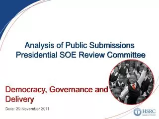 Analysis of Public Submissions Presidential SOE Review Committee