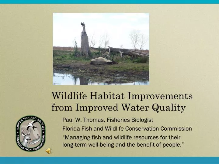 wildlife habitat improvements from improved water quality