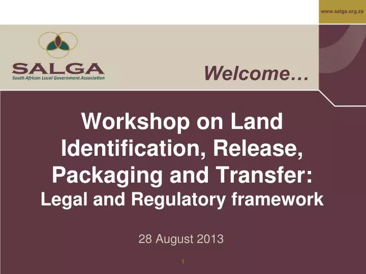 workshop on land identification release packaging and transfer legal and regulatory framework