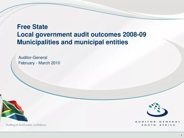 free state local government audit outcomes 2008 09 municipalities and municipal entities