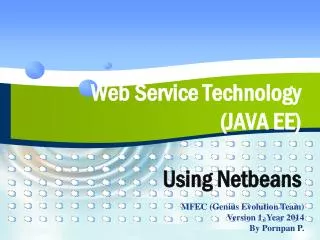 Web Service Technology (JAVA EE) Using Netbeans