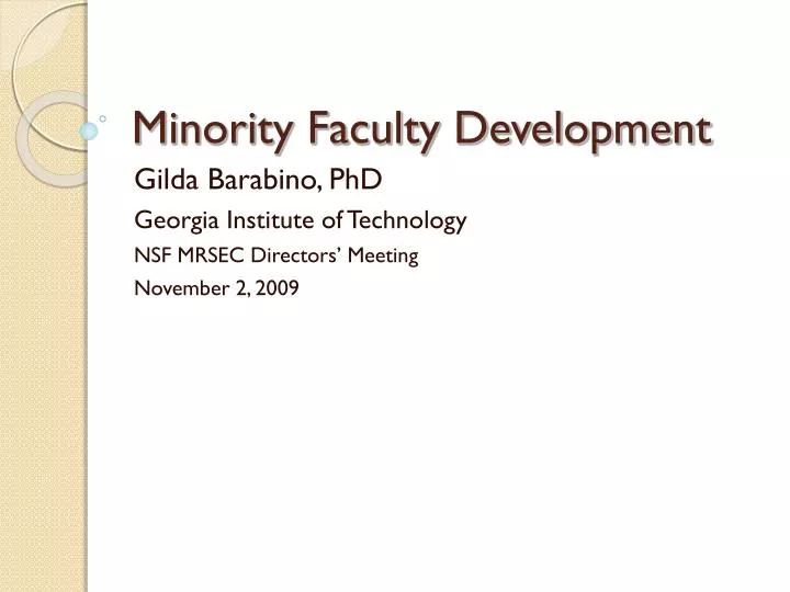 minority faculty development