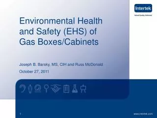 Environmental Health and Safety (EHS) of Gas Boxes/Cabinets
