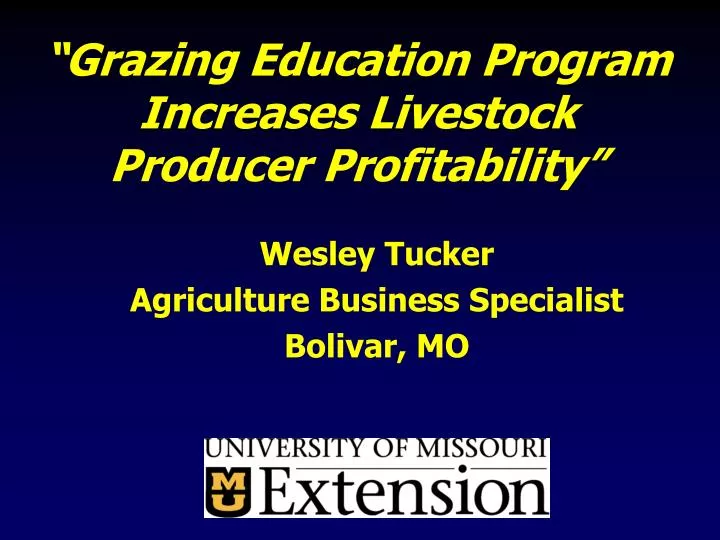 grazing education program increases livestock producer profitability