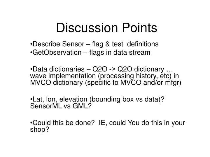 discussion points