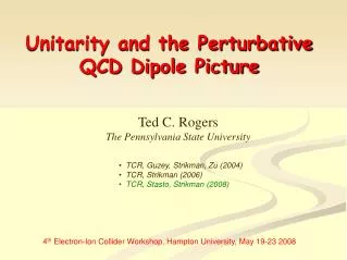 Unitarity and the Perturbative QCD Dipole Picture