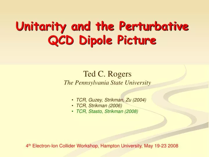 unitarity and the perturbative qcd dipole picture