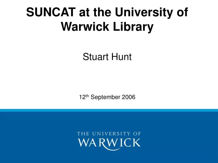 suncat at the university of warwick library