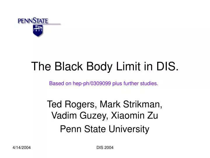 the black body limit in dis