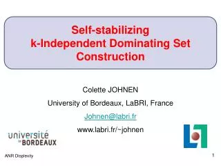 Self-stabilizing k-Independent Dominating Set Construction