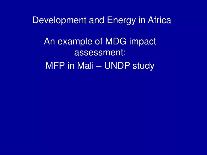 development and energy in africa