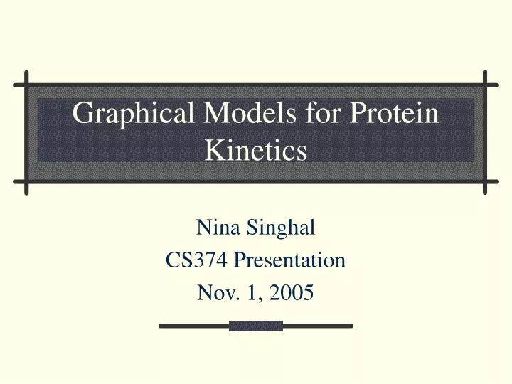 graphical models for protein kinetics