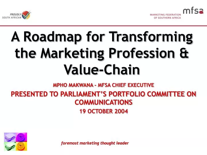 a roadmap for transforming the marketing profession value chain