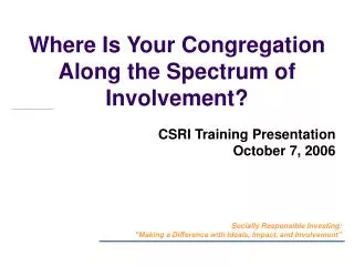 Where Is Your Congregation Along the Spectrum of Involvement?