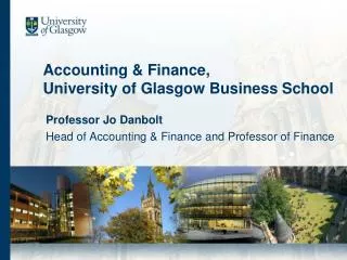 Accounting &amp; Finance, University of Glasgow Business School