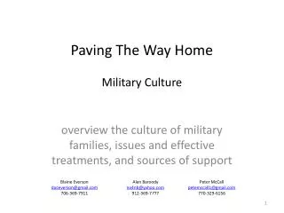 Paving The Way Home Military Culture