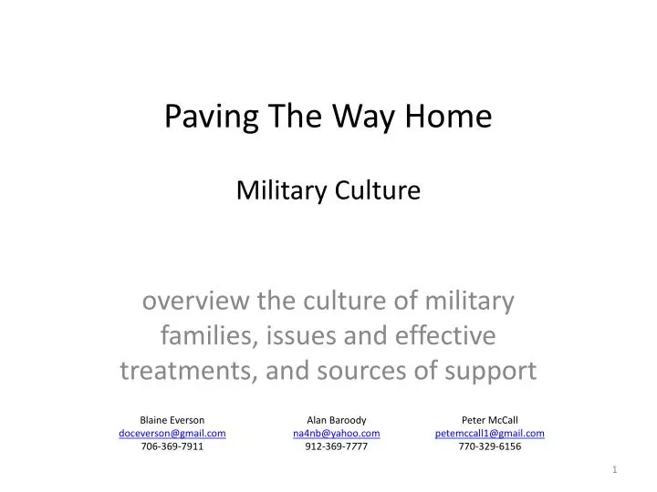 paving the way home military culture