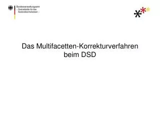 das multifacetten korrekturverfahren beim dsd