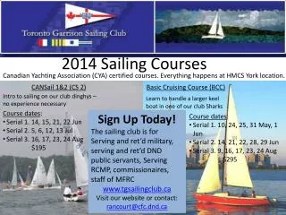 2014 Sailing Courses