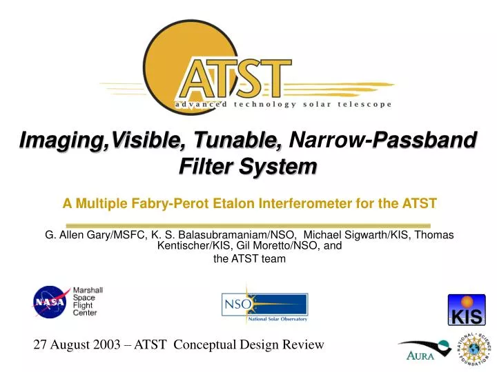 imaging visible tunable narrow passband filter system