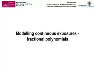 Modelling continuous exposures - fractional polynomials