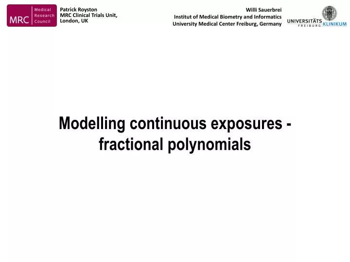modelling continuous exposures fractional polynomials