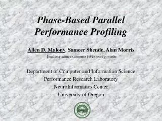 Phase-Based Parallel Performance Profiling