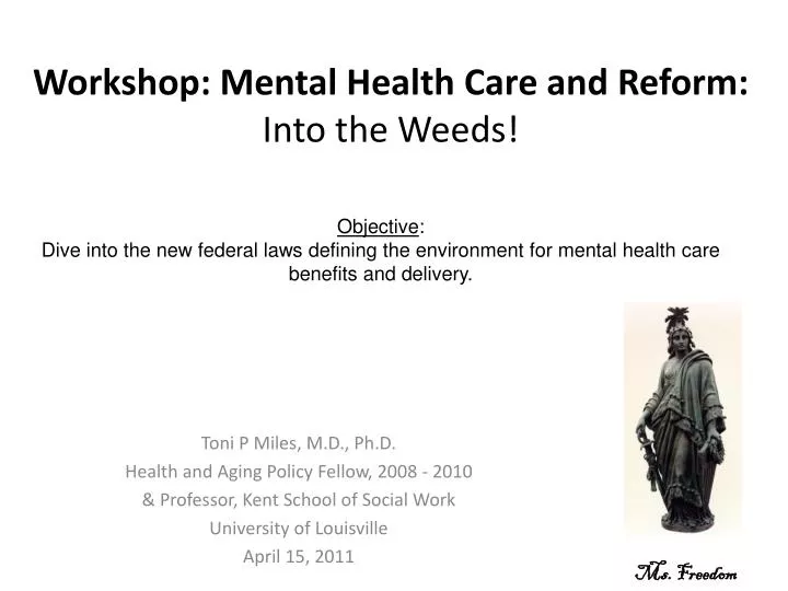 workshop mental health care and reform into the weeds