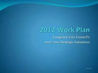 2012 Work Plan