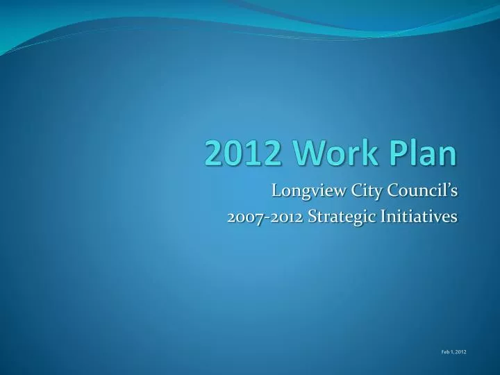 2012 work plan