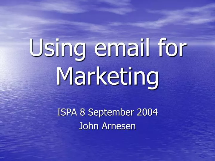 using email for marketing