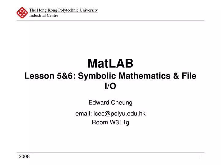matlab lesson 5 6 symbolic mathematics file i o