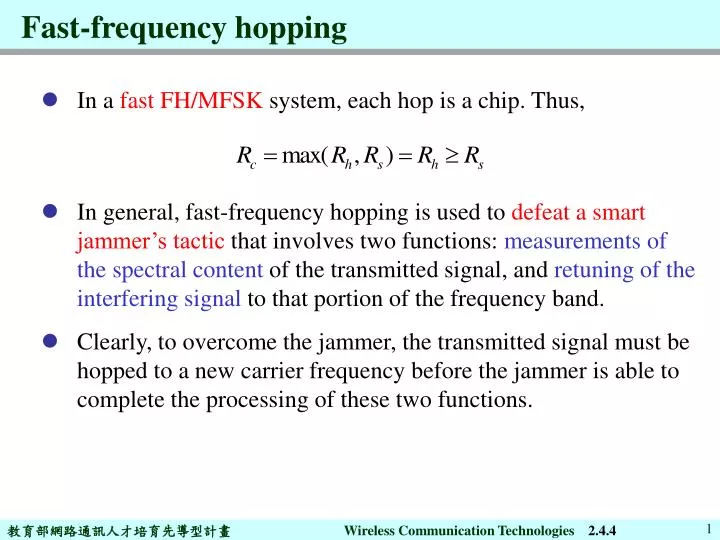 fast frequency hopping