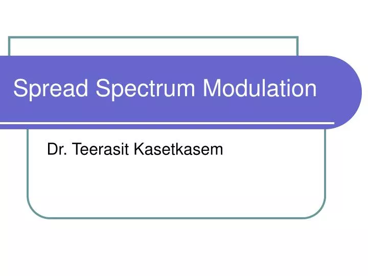 spread spectrum modulation