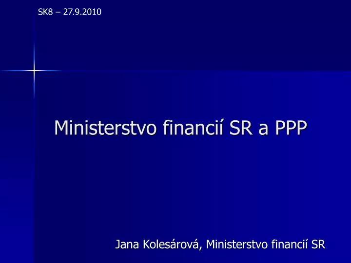 ministerstvo financi sr a ppp