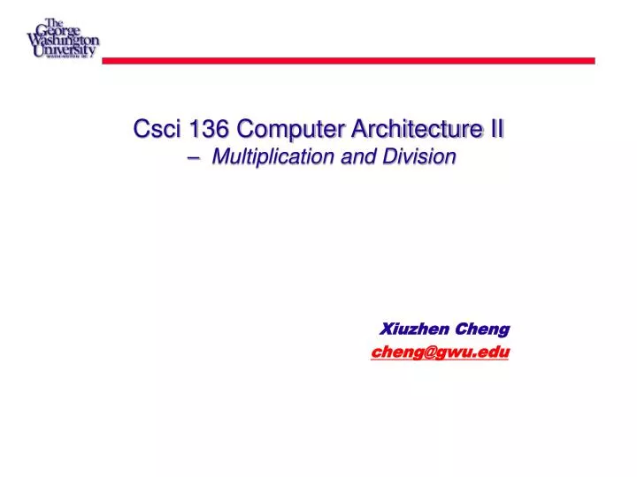 csci 136 computer architecture ii multiplication and division