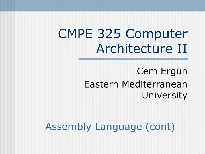 cmpe 3 2 5 computer architecture ii