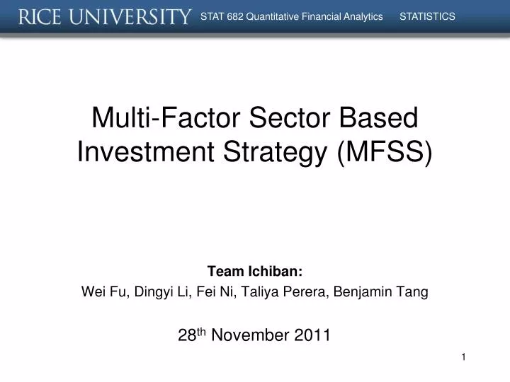 multi factor sector based investment strategy mfss
