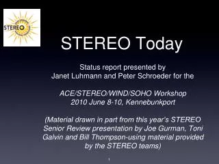 STEREO Today