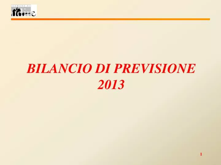 bilancio di previsione 2013