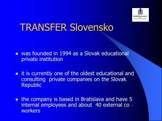 TRANSFER Slovensko