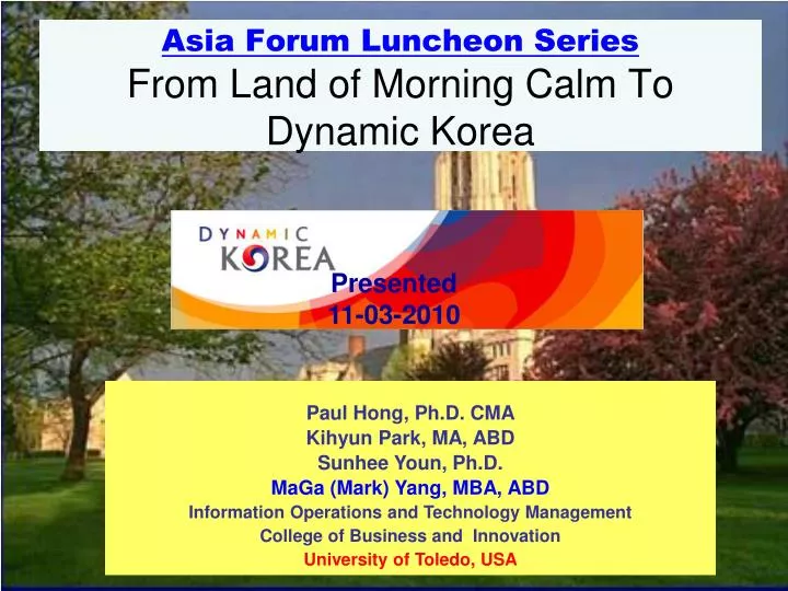 asia forum luncheon series from land of morning calm to dynamic korea