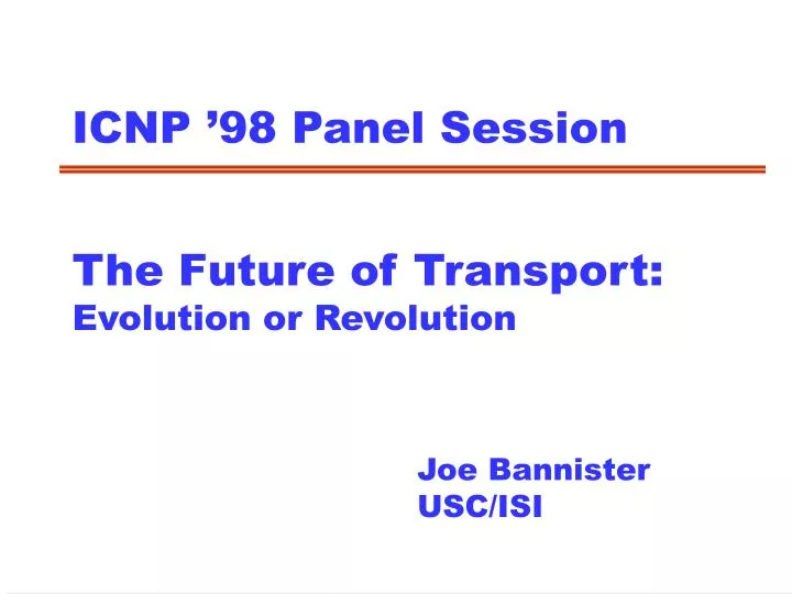 icnp 98 panel session