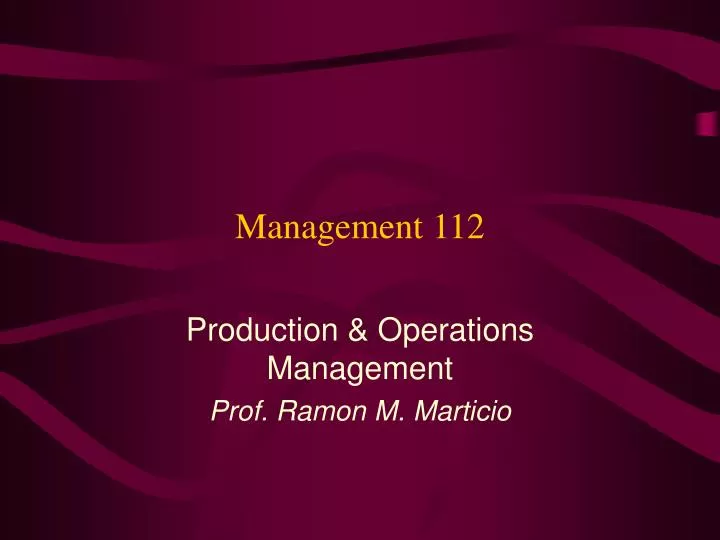 management 112
