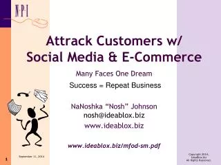 Attrack Customers w/ Social Media &amp; E-Commerce