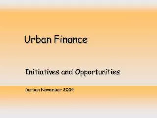 Urban Finance