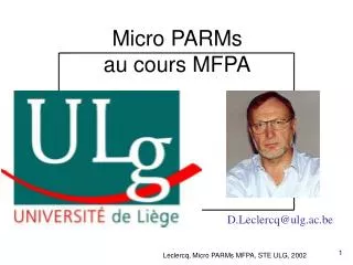 micro parms au cours mfpa