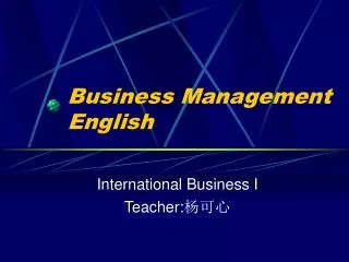 Business Management English