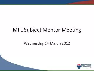 MFL Subject Mentor Meeting